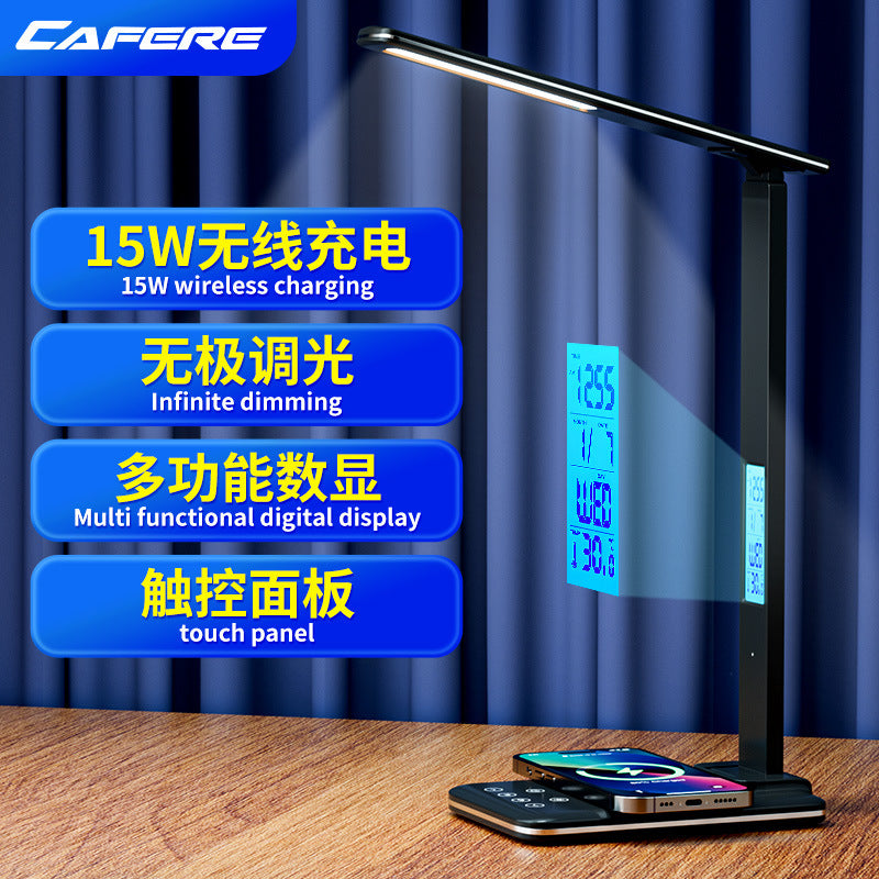 Wireless Charging Table Lamp Bedside High-end Adjustable Dimming Color Night Light Multi-functional Desktop Study Lamp