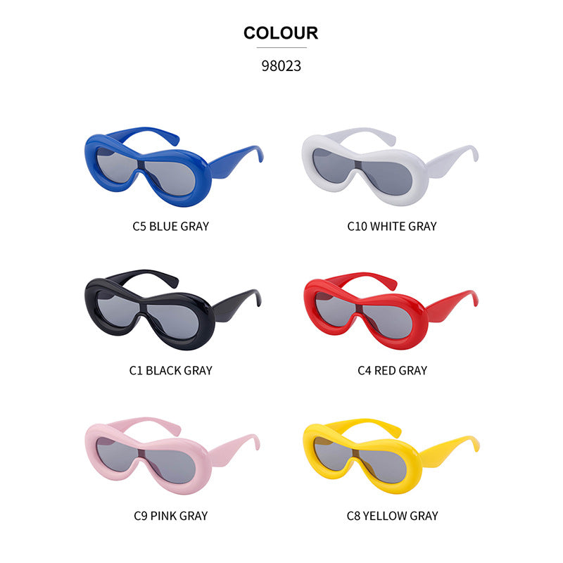 Europe and America Y2K Sunglasses for Women Trendy One-Piece Sunglasses Party Quirky Street Style Fashion Women's Glasses Wholesale