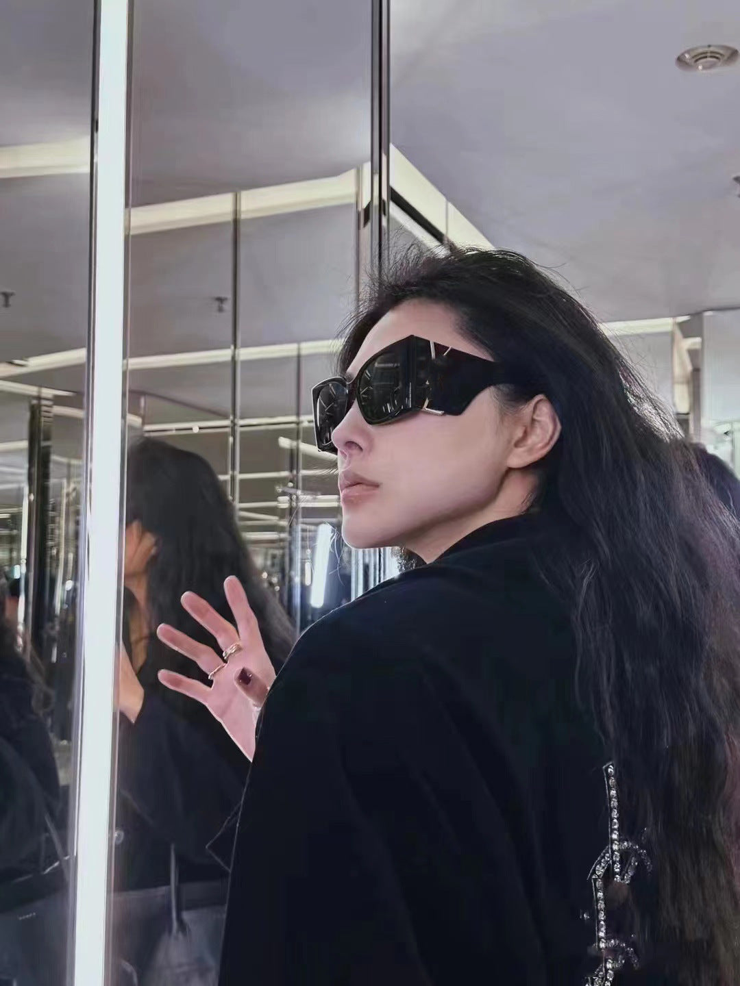 Yang Shulin's Same Style High-Quality Fashion Sunglasses Cat Eye Women's Sunglasses Sun Protection UV Protection Men's Style119