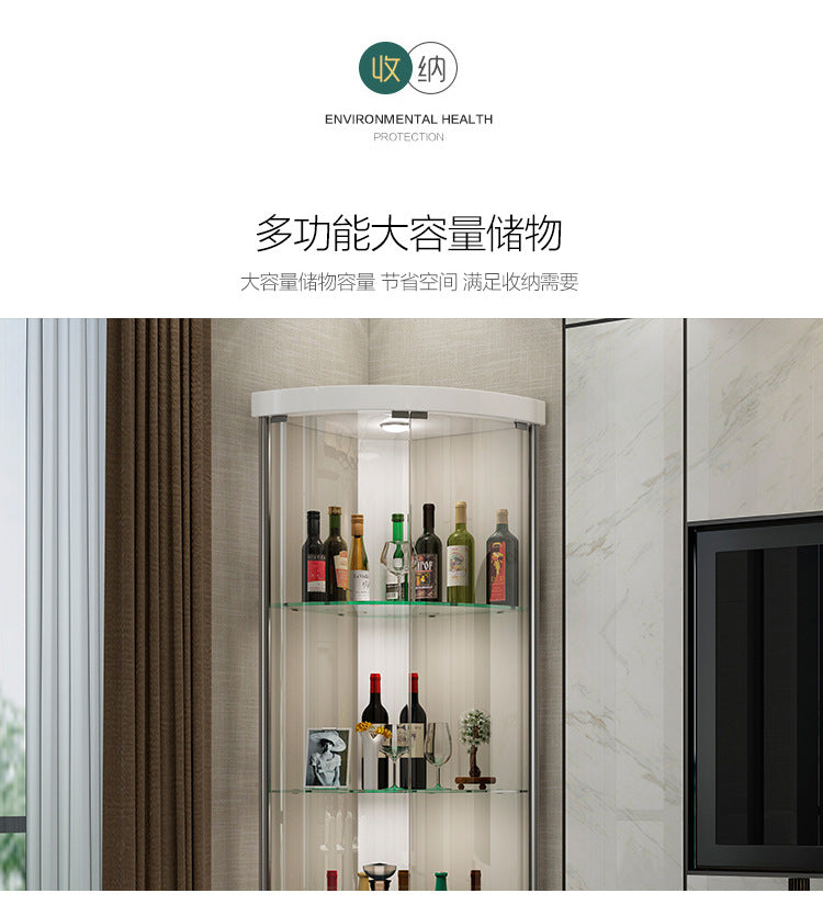 Corner Cabinet Wall Corner Cabinet Triangular Corner Cabinet Modern Simple Glass Wine Cabinet Triangular Cabinet Living Room Cabinet Display Cabinet