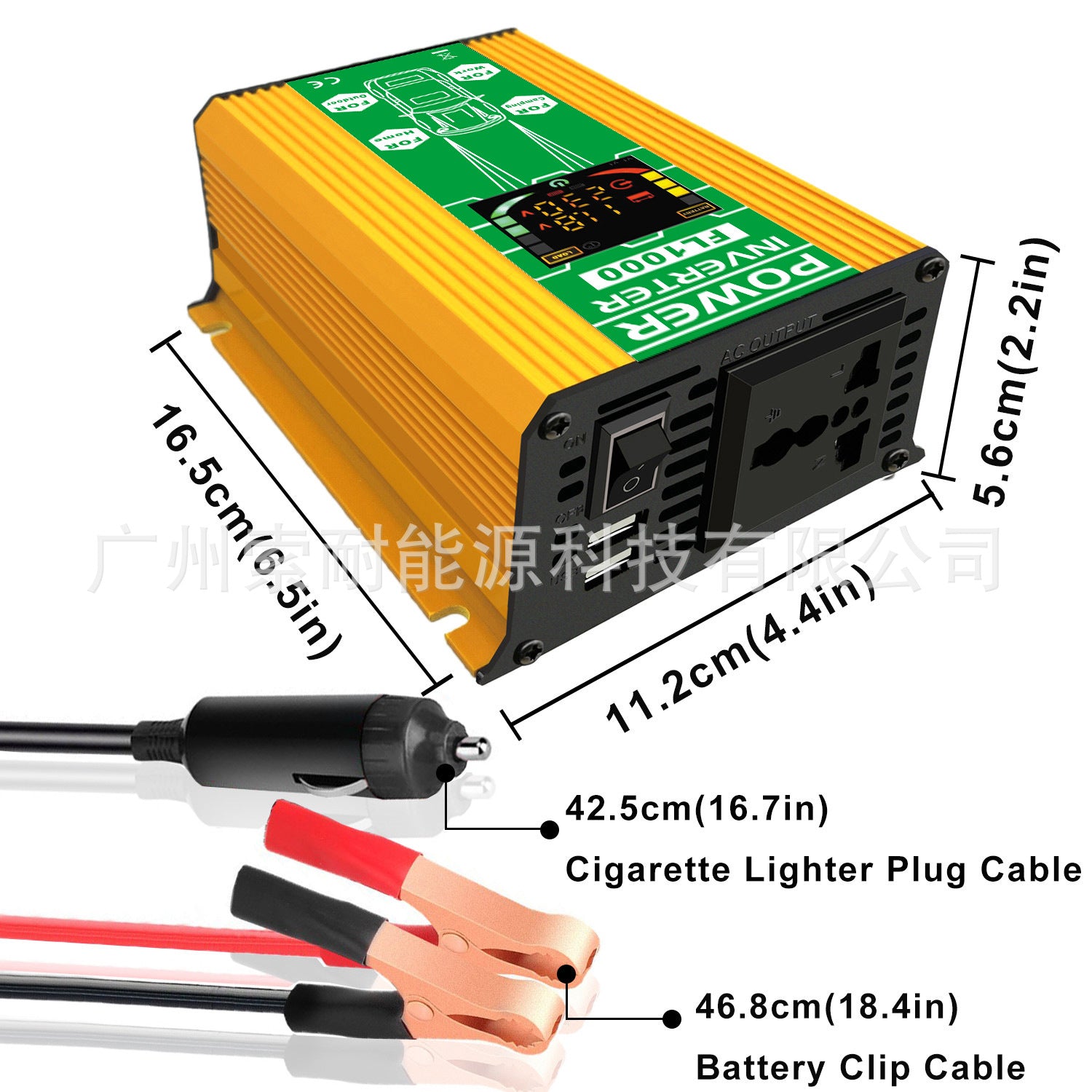 Amazon Inverter12V 500W Double USB Smart Display car power inverter