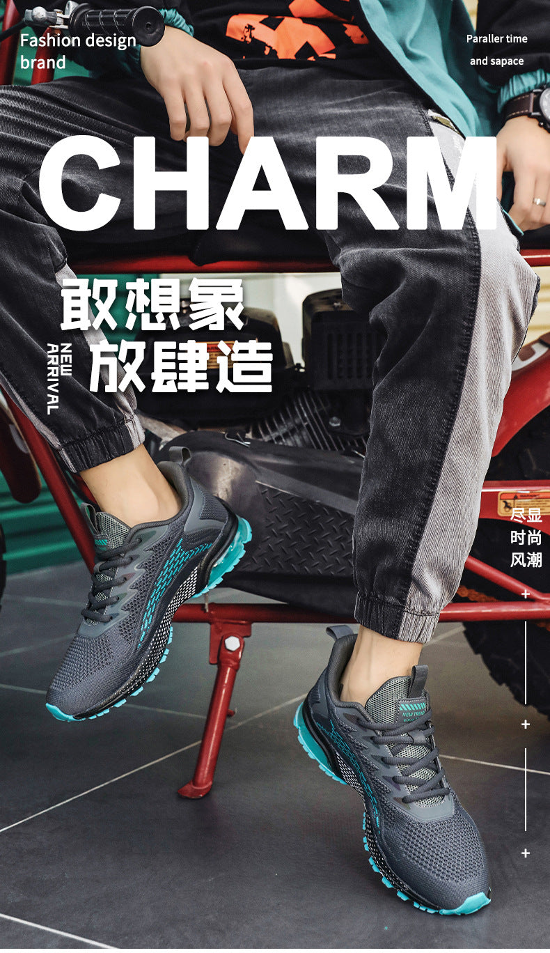 New Fashion Jelly Sole Men's Shoes Flyknit Breathable Casual Shoes Student Running Sports Shoes Export Men's Shoes