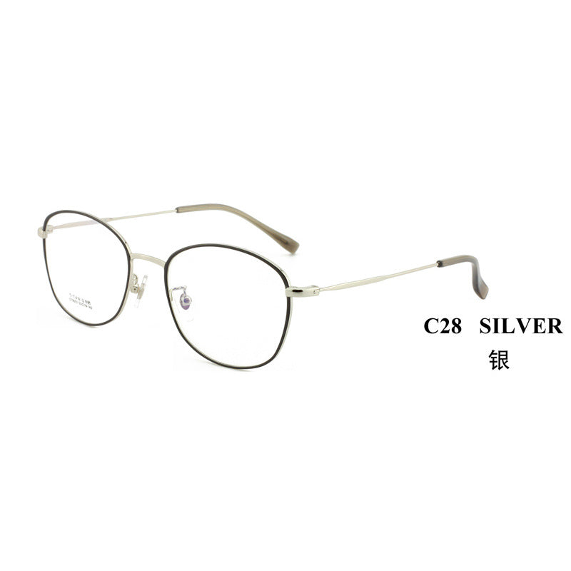 IP Electroplated Women's Glasses Retro Half Titanium Glasses Frame Oval Frame Metal Frame2023New model for nearsightedness