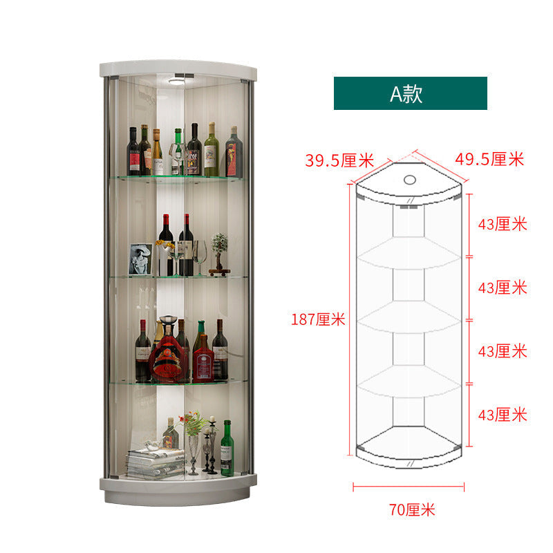 Corner Cabinet Wall Corner Cabinet Triangular Corner Cabinet Modern Simple Glass Wine Cabinet Triangular Cabinet Living Room Cabinet Display Cabinet