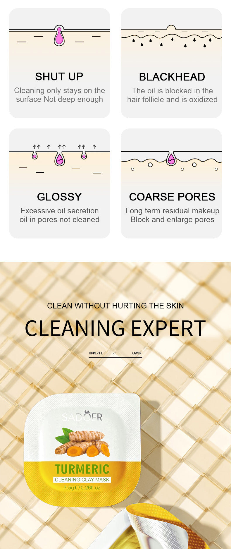 Cleaning Compound Film SADOER Green Tea Turmeric Rose Moisturizing Mask Cross-Border Foreign Trade Wholesale