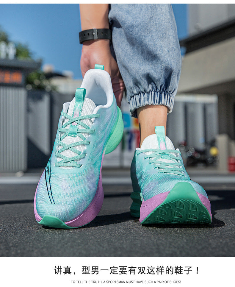 Spring and Summer Rebound Shock Absorption Carbon Plate Support Running Shoes Mesh Breathable Sports Shoes Lightweight Shock Absorption Anti-Slip Running Shoes