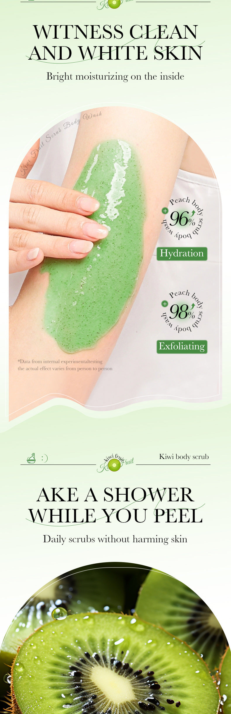 Full English Fruit Body Wash300mlSADOER Kiwi Body Scrub Shower Gel  Wholesale