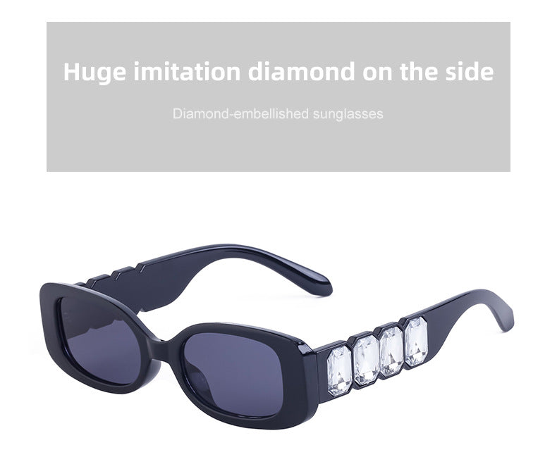 European and American Style Small Frame Sunglasses for Women with Rhinestones, Square Frame Sunglasses for Men, Wholesale Glasses sunglasses
