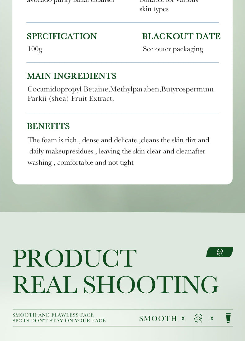 Full English Avocado Skincare Set SADOER Cleansing, moisturizing and moisturizing six-piece set  foreign trade wholesale