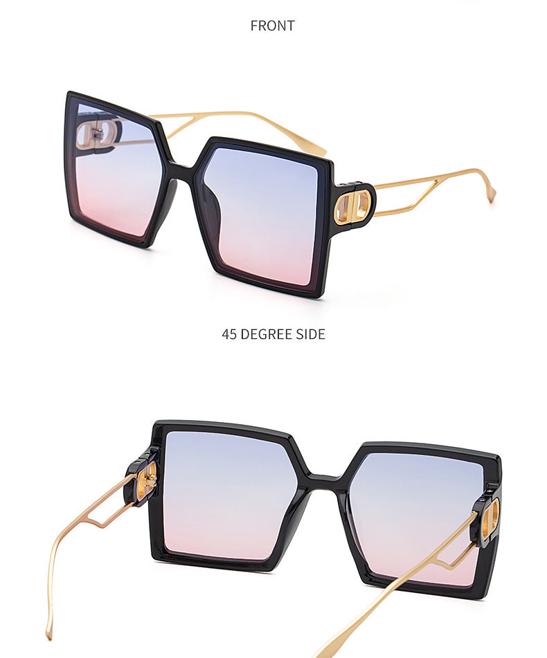 Fashion Large Frame Sunglasses for Women ins Internet Celebrity Style Square Frame Sunglasses for Women Trendy Street Photography Glasses sunglasses