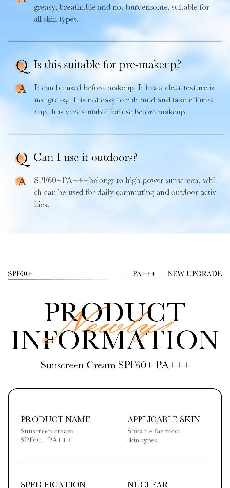 Full English SPF60+Sunscreen40g SADOER Isolation UV Protection Sunscreen Lotion  Wholesale