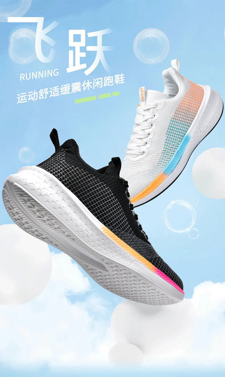 2025Spring and Summer Running Shoes for Men and Women, Mesh Breathable Soft Sole Student Sports Shoes, Racing Running Shoes, Shock Absorption, Casual Versatile