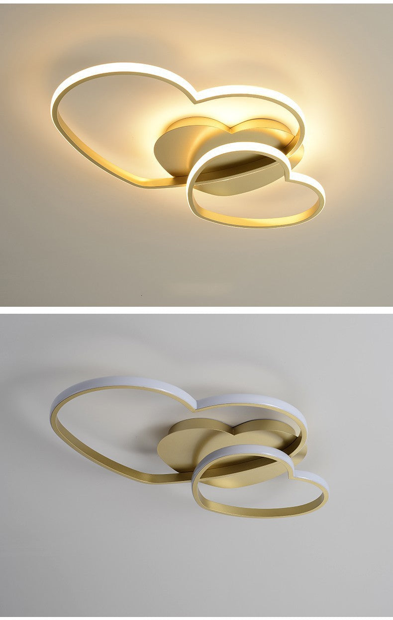 Master Bedroom Simple Modern Cozy Romantic LED Ceiling Lamp Creative Heart-Shaped Children's Room Wedding Room Girl's Room Lamp