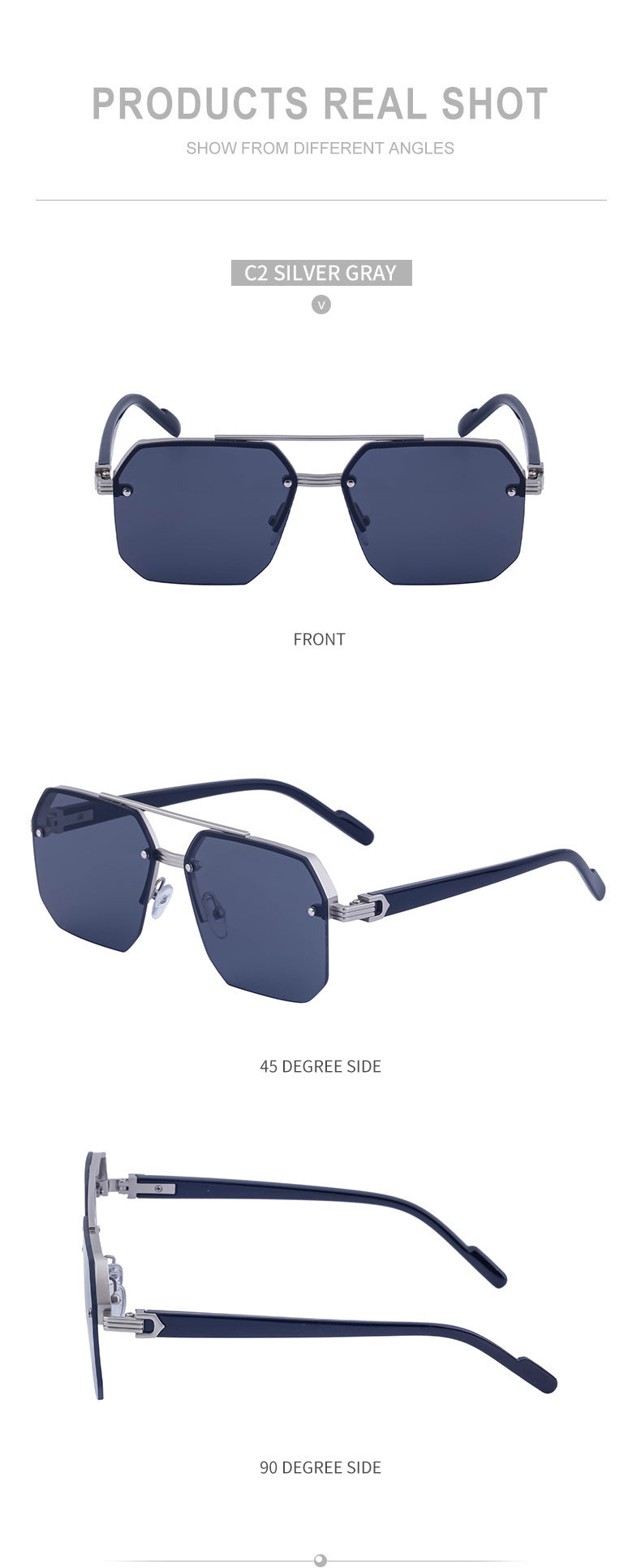 2025New style sunglasses with a high-end feel, European and American half-frame glasses, fashionable sunglasses for women with UV protection sunglasses