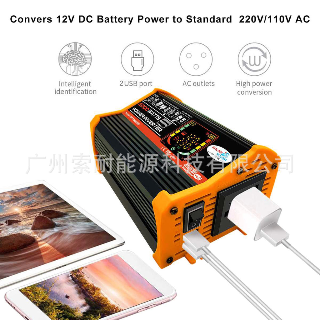 Export Car Inverter500W 12V Turn110V/220V Intelligent Digital Display Double USB inverter