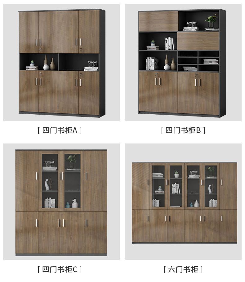 File Cabinet High Cabinet Wooden Simple Modern Archive Cabinet Document Cabinet Storage Cabinet Bookcase with Lock Office Cabinet