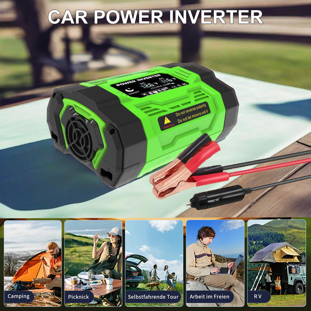 US Standard Socket Car Inverter200W 300W 600W12V Turn110V Dual Socket Dual USB Double Type-C