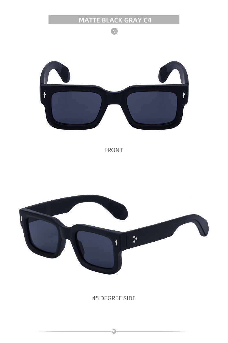 2025New Retro Square Frame Sunglasses for Men High-End European and American Retro Sunglasses Men's Trend sunglasses