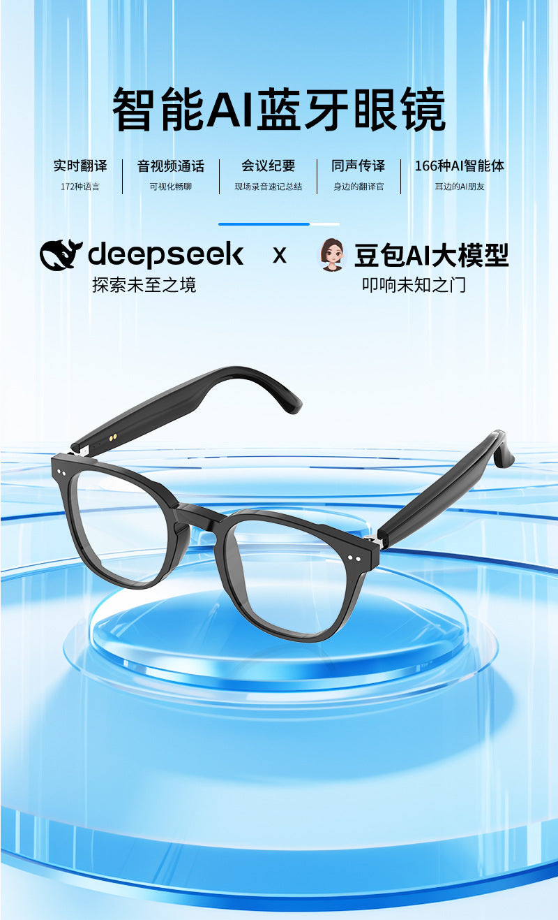 Smart Bluetooth Glasses ai Translation Music Headphones Sunglasses UV Protection E-commerce In Stock Wholesale