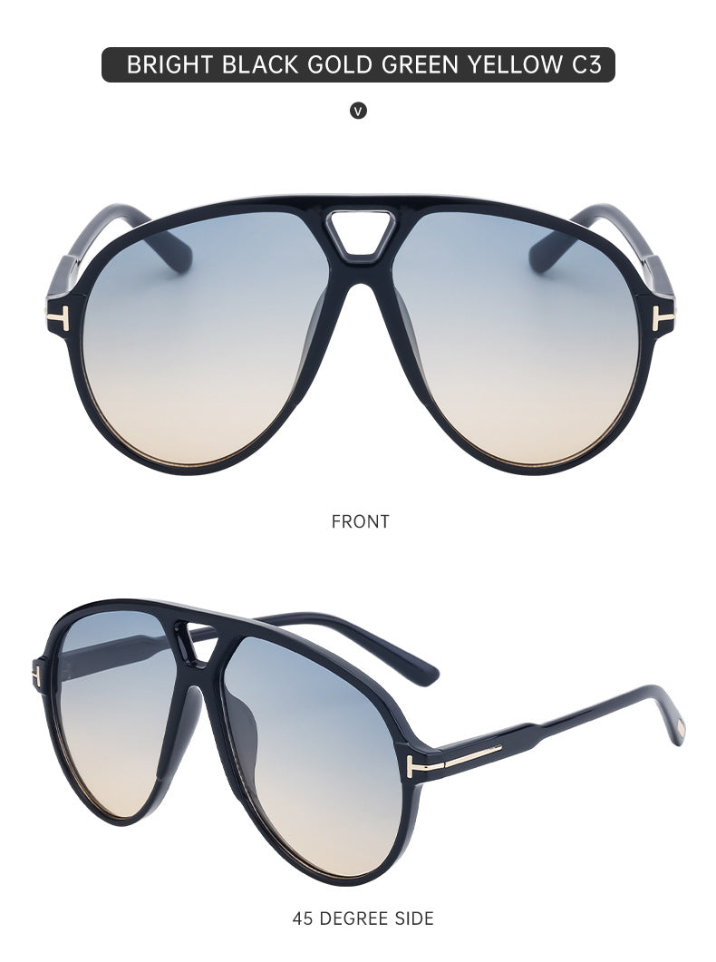 European and American Fashion Large Frame Sunglasses Sun Protection Sunglasses Men's Trendy Toad Glasses High-end Glasses sunglasses