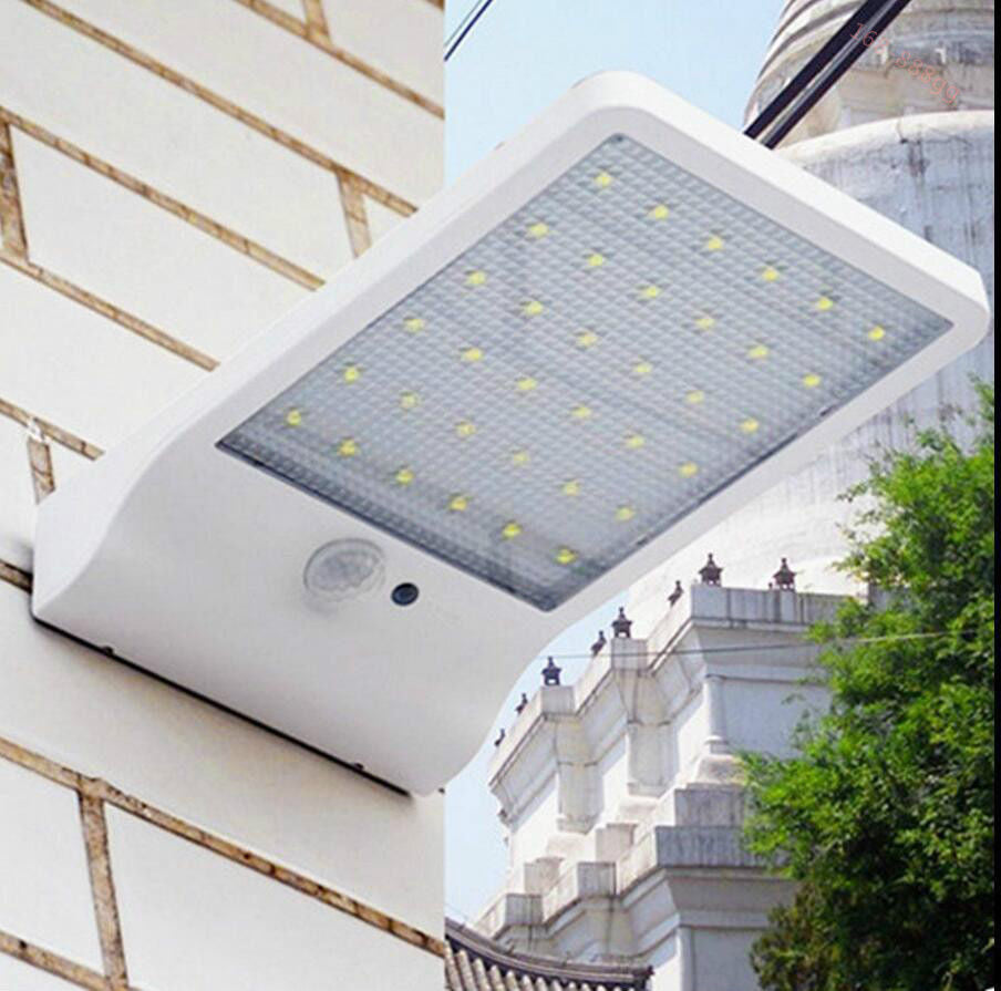 Solar Powered Outdoor LED Solar Human Body Sensor Outdoor Waterproof Courtyard Rural Street Light Garden Wall Lamp