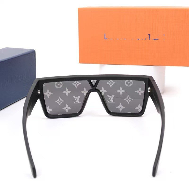 Donkey House1583European and American One-Piece Fashion Personality Sunglasses for Women, White Mercury Print Trendy Sunglasses for Men