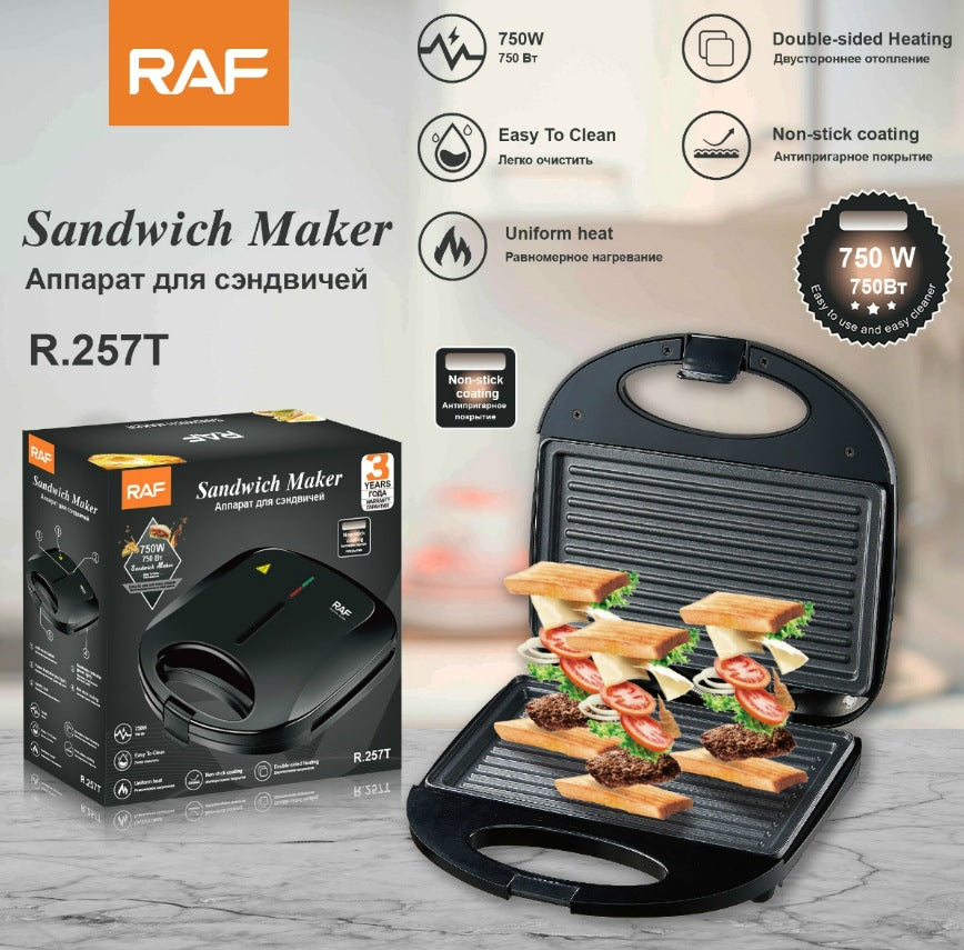 RAF European Standard Bread Baking Electric Griddle Sandwich Waffle Strip Household Portable Toaster R.257