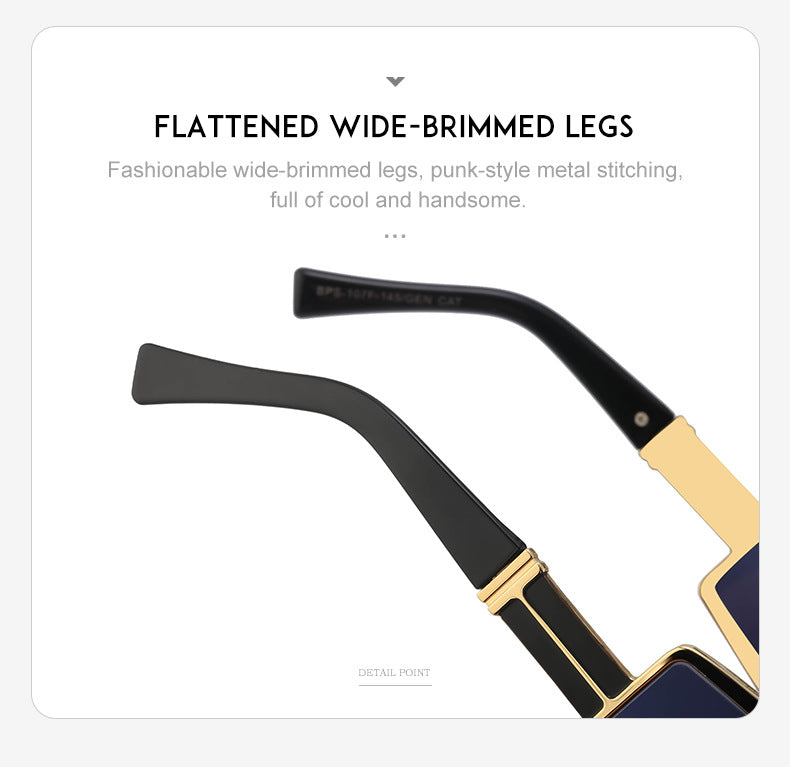 New Steampunk Style Sun Protection Sunglasses for Women, Full Coverage, Men's Trendy European and American Wholesale