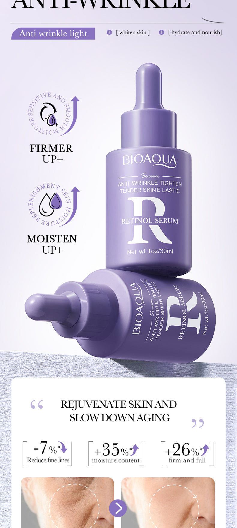 Full English Essence Three-Piece Set90ml BIOAOUA Hydrating and Moisturizing Skincare Set  Wholesale