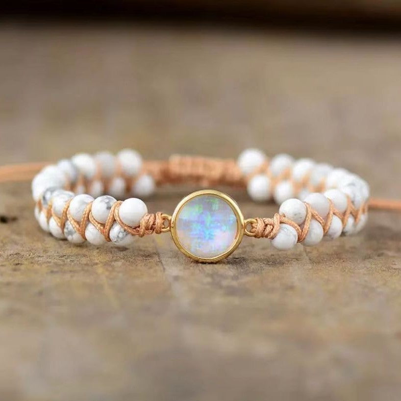 Amethyst Bracelet Men's Volcanic Stone Long Blue Point Bracelet Pyrite White Pine Braided Bracelet