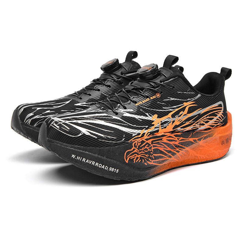 Casual Luminous Double Mesh Thickened Rotating Buckle Sports Shoes Parent-Child Real Carbon Plate Soft Sole Rebound Lightweight Comfortable Running Shoes