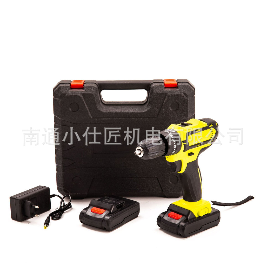 Rechargeable Lithium Electric Drill Electric Screwdriver Cross-Border Foreign Trade Model One Battery One Charger Handheld Pistol Drill Impact Tool