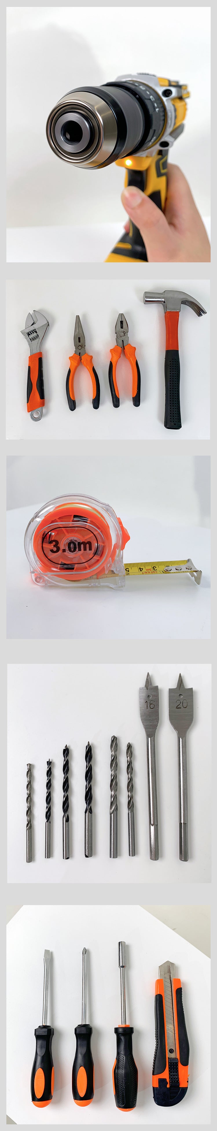 DW Hardware Tool Set Car Repair Tools Multi-Functional Electric Drill Impact Drill Electrician Set