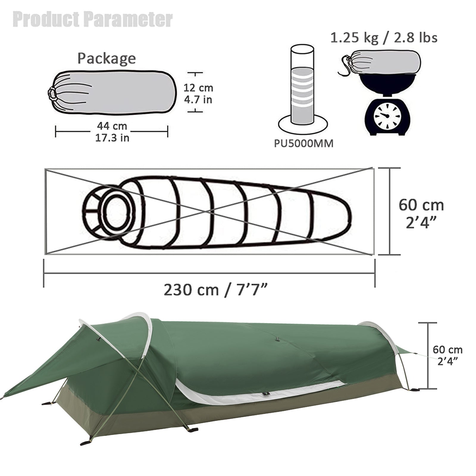 Thickened Single Tent Outdoor Camouflage Tunnel Tent Mountaineering Camping Windproof Portable Waterproof Camping Tent
