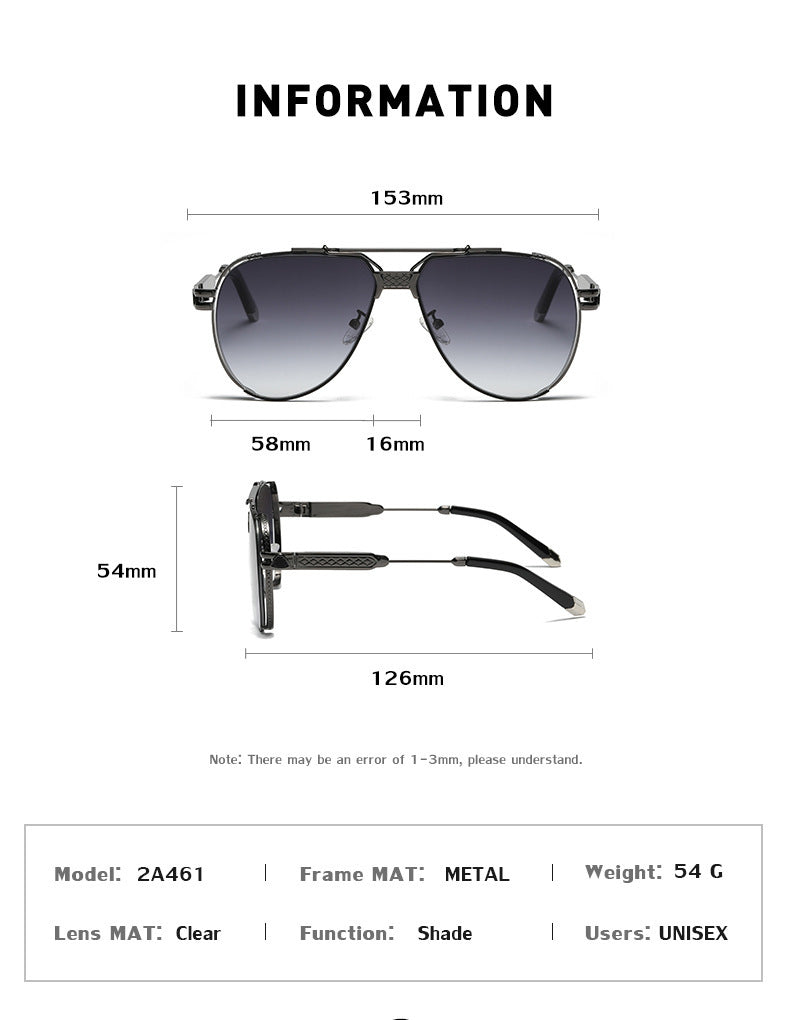 Double Bridge Toad Glasses Men's European and American Fashion Punk Style Sunglasses Outdoor Sports Sun Protection Glasses sunglasses