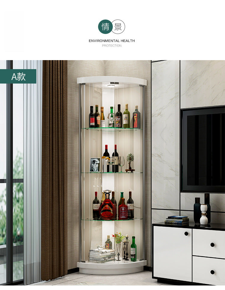 Corner Cabinet Wall Corner Cabinet Triangular Corner Cabinet Modern Simple Glass Wine Cabinet Triangular Cabinet Living Room Cabinet Display Cabinet