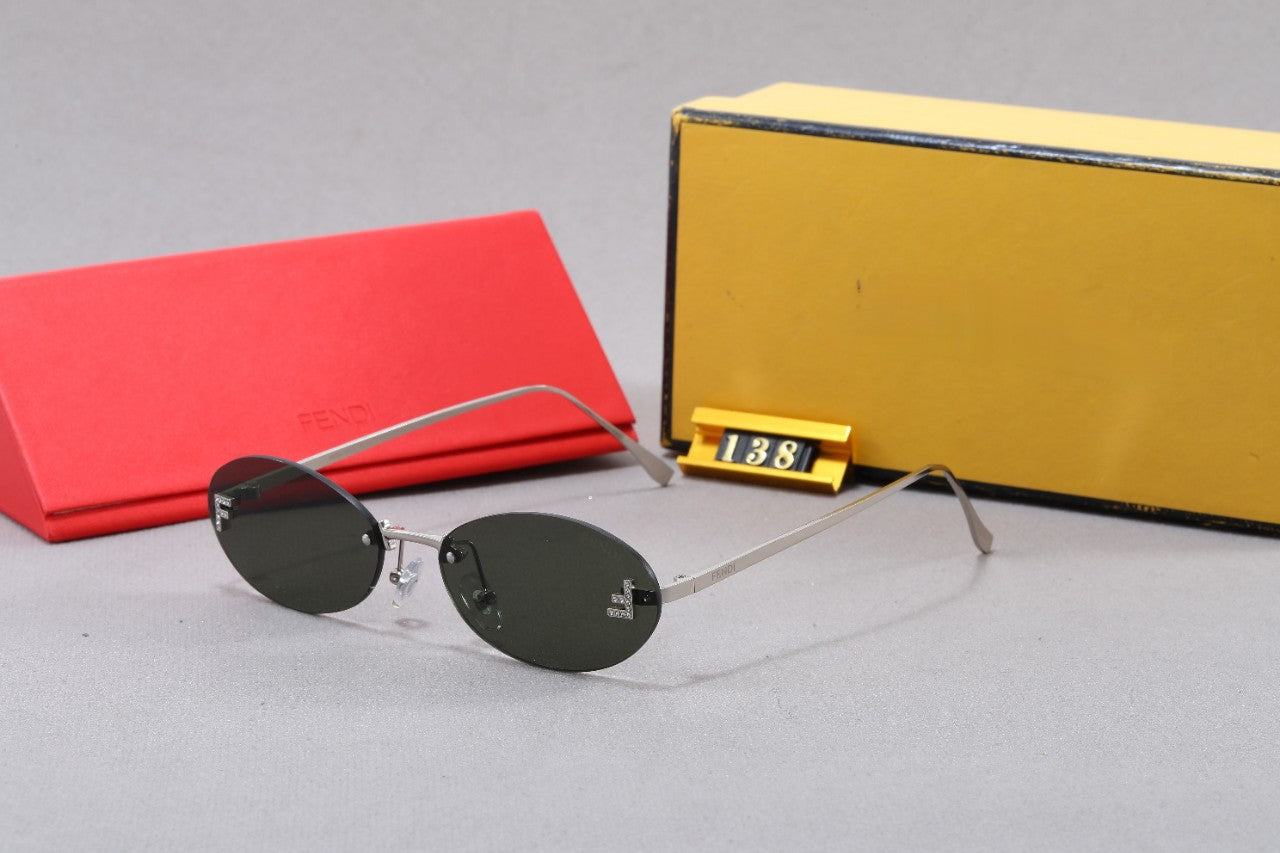 24European and American Frameless Letter Sunglasses Small Red Book Oval Sunglasses with Diamond Inlaid Metal Frame UV400