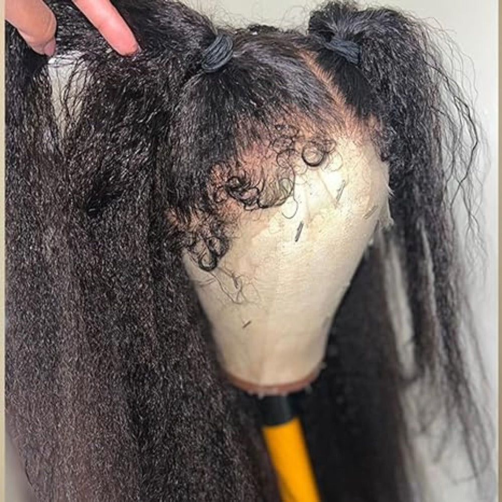 Lace Front Wig for European and American Women Yaki Long Straight Hair with Middle Part Tpart Synthetic Hair Headband wigs Women's Wig