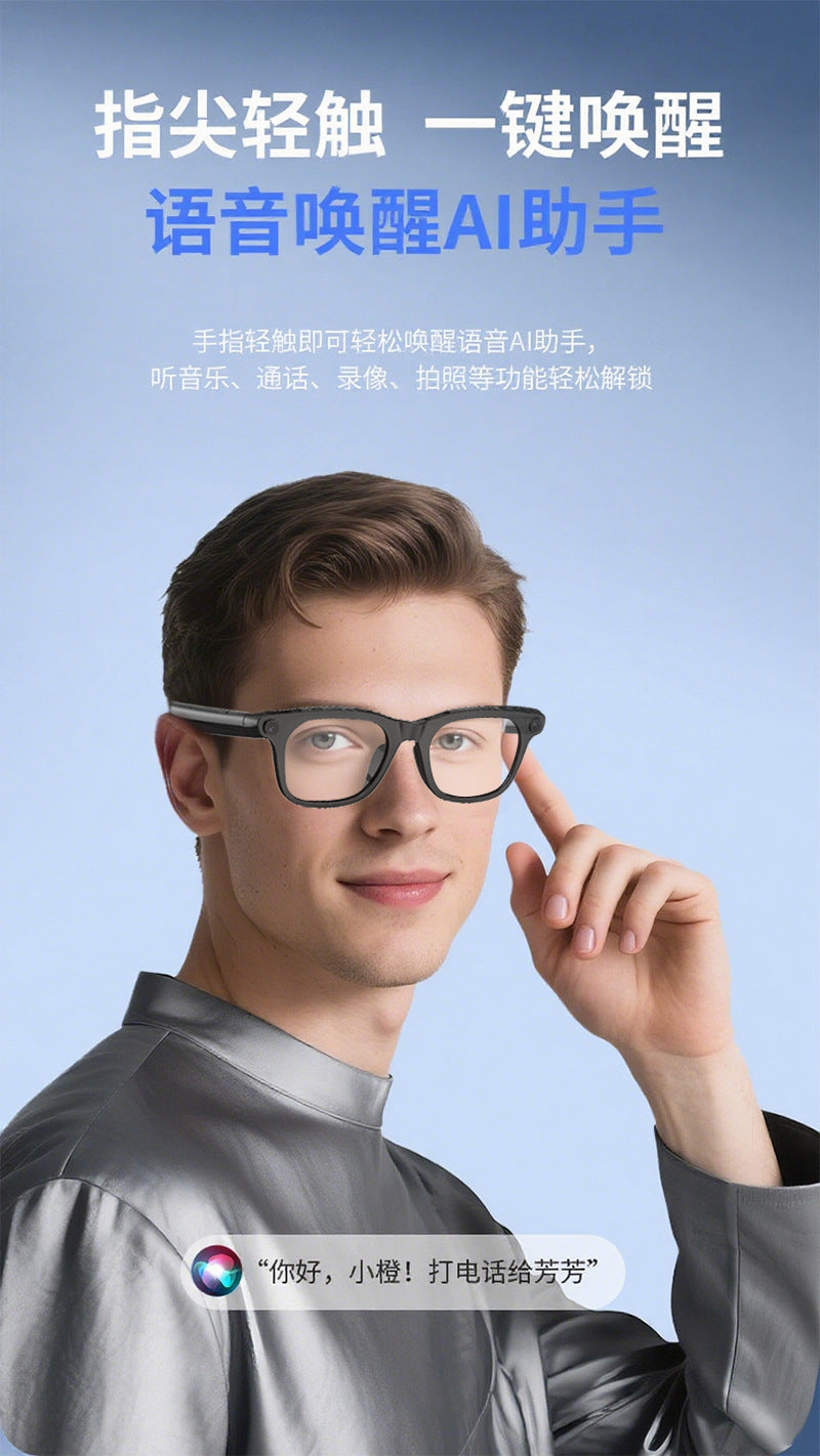 Factory Wholesale ai Smart Glasses Bluetooth Call Translation Photo Camera32gb Storage supports live streaming with long battery life
