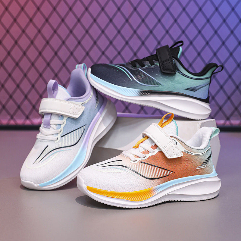 Children's Ultra-light Shock-absorbing Anti-slip Running Shoes Spring and Summer Medium and Large Children's Mesh Breathable Sports Shoes Children's Shoes Breathable Shock-absorbing