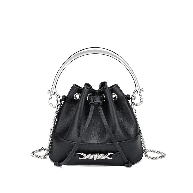 European and American Style Bucket Bag High-Quality Texture Fashion Women's Bag Drawstring Handbag Niche Versatile Shoulder Crossbody Bag for Women