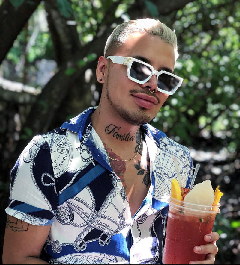 86229Large Frame Sunglasses for Women, European and American Internet Celebrity Style, 0k Fashionable Rich Men's Sunglasses sunglasses