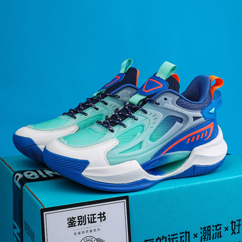 Four Seasons New Luminous Mesh Breathable Men's Shoes Casual Trendy Basketball Shoes High Elastic Cushioning Wear-Resistant Non-Slip Sports Shoes