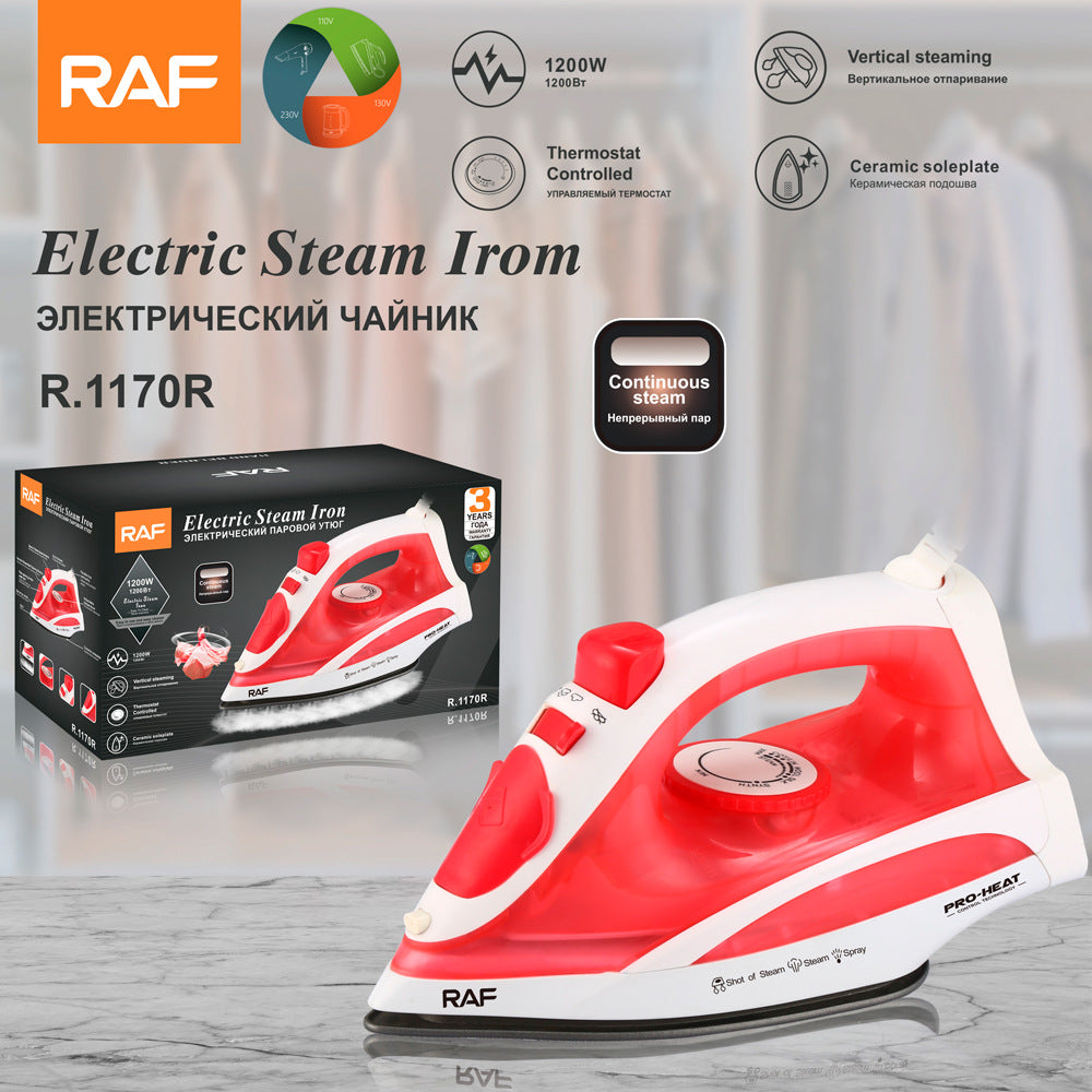 RAF European Standard Electric Iron Steam Household Electric Iron Handheld Portable Ironing Machine Multi-Function Three-Speed