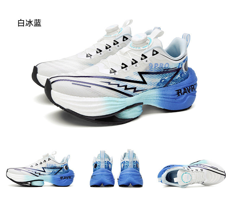 2025Autumn Winter Casual Fashion Double Mesh Knob Buckle Sneakers Super High Elastic Soft Sole Carbon Plate Anti-Slip Running Shoes