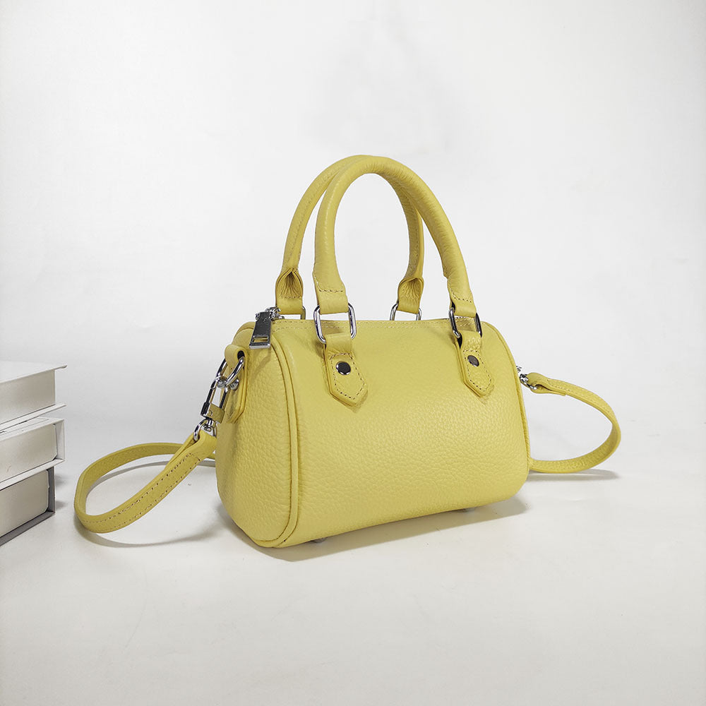 High-end texture genuine leather Boston pillow bag for women2025New Top Layer Cowhide Handbag and Crossbody Bag from Shiling