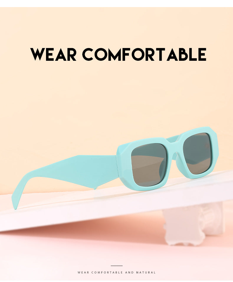Irregular Square Frame Sunglasses for Women Trendy European and American Fashion Small Frame Wide Leg Sunglasses UV Protection sunglasses