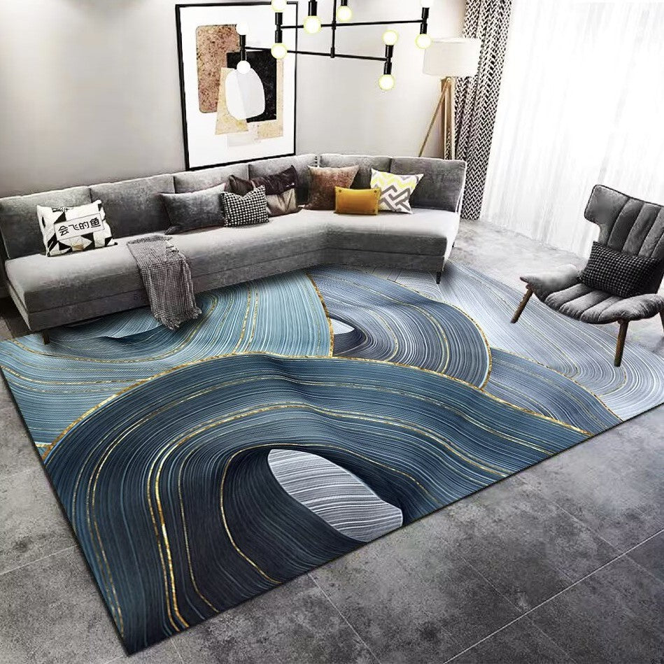 Living Room Carpet Stain Resistant Easy Care Crystal Velvet Carpet Home Sofa Coffee Table Rug Bedroom Wear-Resistant Non-Slip Mat