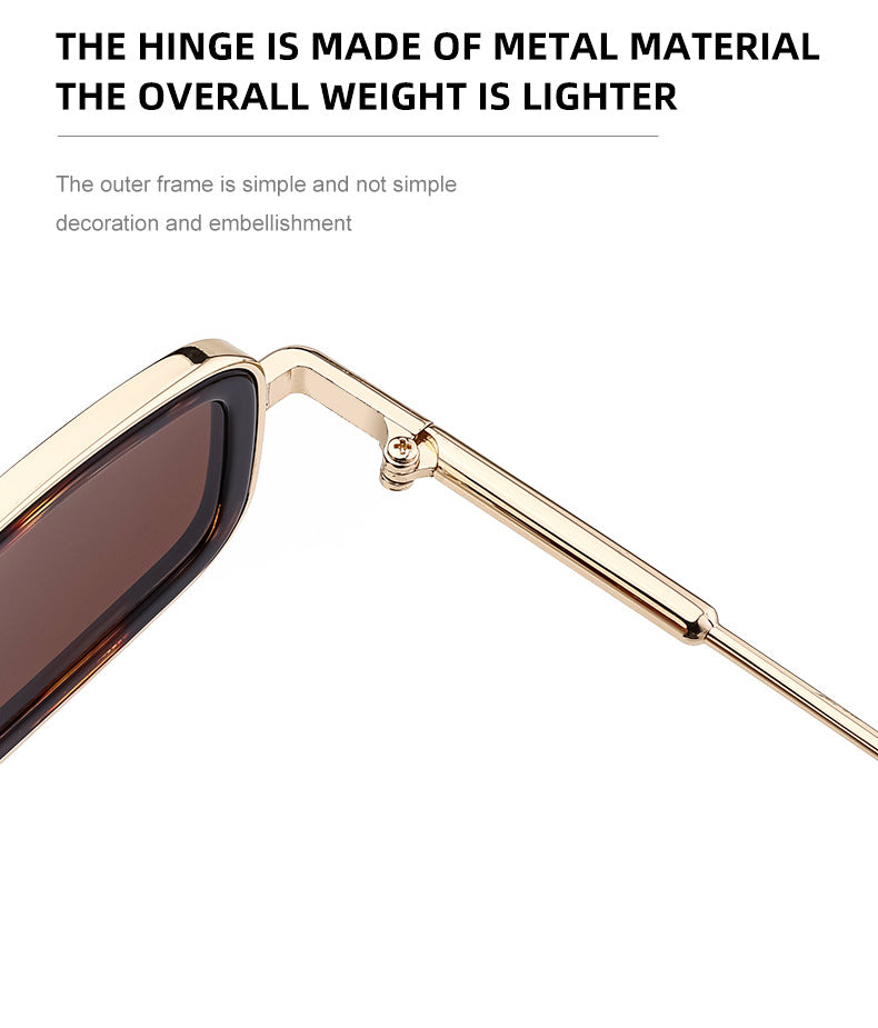 Square Small Frame Sunglasses for Women with Letter Print, Personalized European and American Retro High-End Feel ins Fashion Sunglasses for Women Trendy Glasses