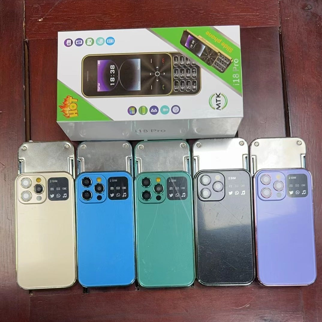 i18Pro Slide Function Phone i16 Pro Flip Cover Elderly Button Phone Pocket Backup Phone